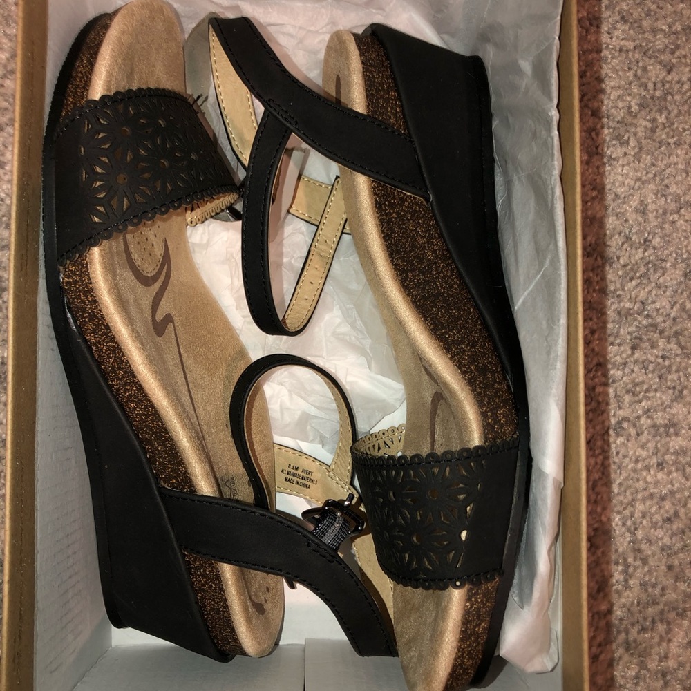 Axxiom Shoes For Life Black Wedges